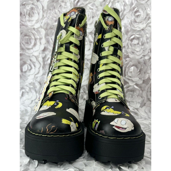 NWOB Nickelodeon RUGRATS Size 9 Dolls Kill ”All Growed Up” Printed Combat Boots - Picture 2 of 12